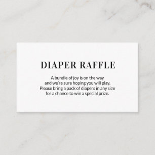  Simple Diaper Raffle Enclosure Card