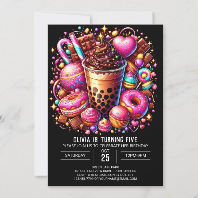 Simple Digital Candyland Digital Birthday Invitation (Front)