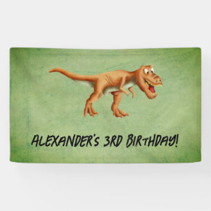 Simple Dinosaur Third Birthday Party Banner