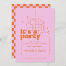 Simple Disco Party Invitations