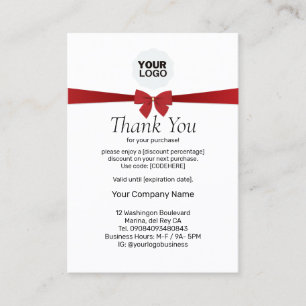 Simple Discount Thank You for your Purchase  Card