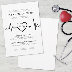 Simple Doctor Medical Nursing School Graduation Invitation