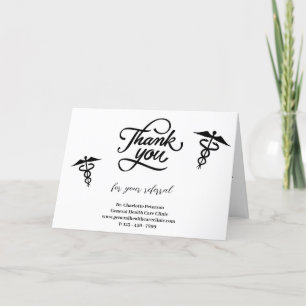 Simple Doctor Patient Referral Thank You Card