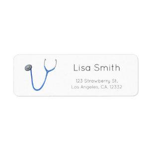 Simple Doctor Stethoscope Return Address Label