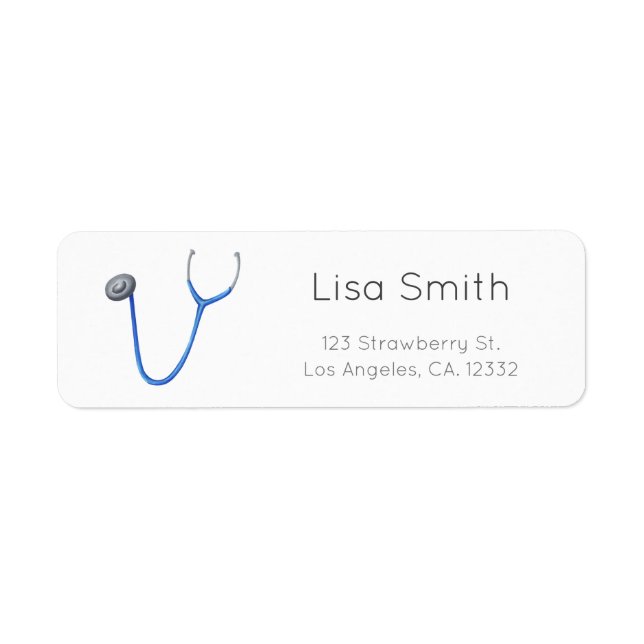 Simple Doctor Stethoscope Return Address Label (Front)
