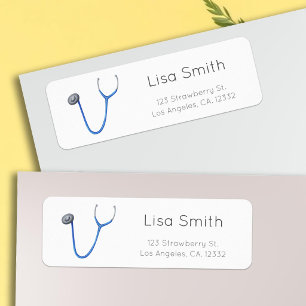 Simple Doctor Stethoscope Return Address Label