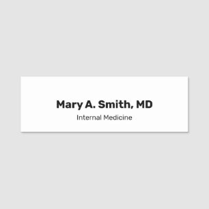 Simple Doctor's Name in Bold Medical Speciality Tag