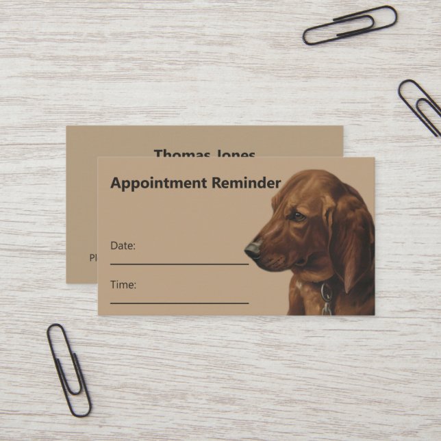 Simple Dog Groomer Service Appointment Reminder Business Card (Front/Back In Situ)
