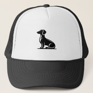 Simple Dog Motif Hunting Dog Silhouette Copy Trucker Hat