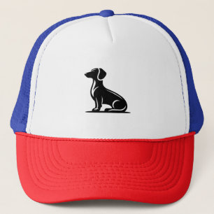 Simple Dog Motif Hunting Dog Silhouette  Trucker Hat