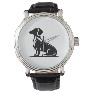 Simple Dog Motif Hunting Dog Silhouette Watch