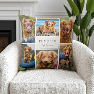 Simple Dog Pet Photo Collage Cushion
