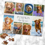 Simple Dog Pet Photo Collage Jigsaw Puzzle<br><div class="desc">Personalised "Best Dog Ever" Jigsaw Puzzle. This simple and elegant jigsaw puzzle is a beautiful way to showcase cherished memories of your beloved dog. The design features space for a favourite photo, with room for their name on the first line and "Best Dog Ever" on the second line in a...</div>