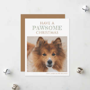 Simple Dog Photo Christmas Holiday Flat Card