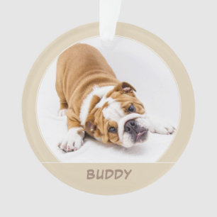 Simple Dog Puppy Christmas Pet Photo Ornament
