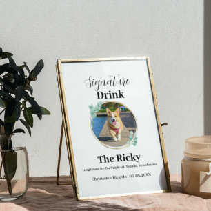 Simple Dog signature drink wedding bar Poster