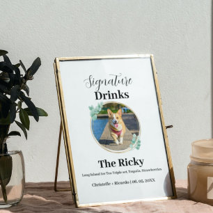 Simple Dog signature drinks wedding  bar Poster