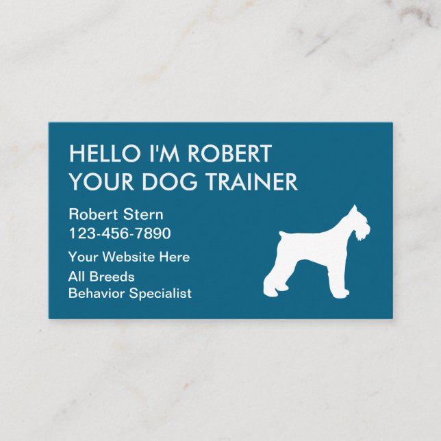 Simple Dog Training Business Cards Design (Front)