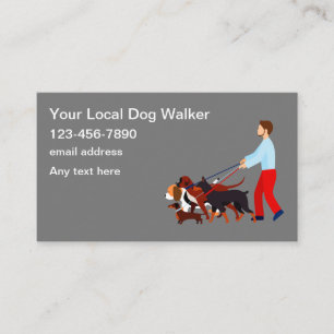 Simple Dog Walker Service Modern Business Card