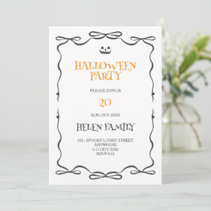 simple doodle halloween party invitation