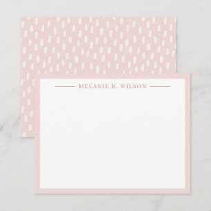 Simple Dots Blush Pink Personalised Name Note Card