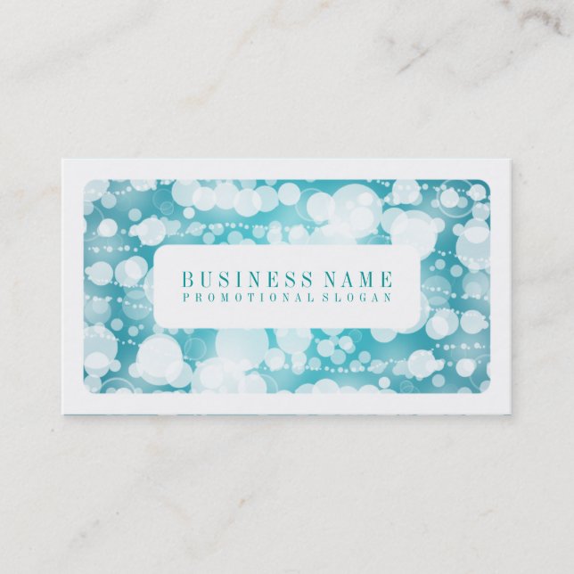 Simple Dotted Turquoise Business Card (Front)