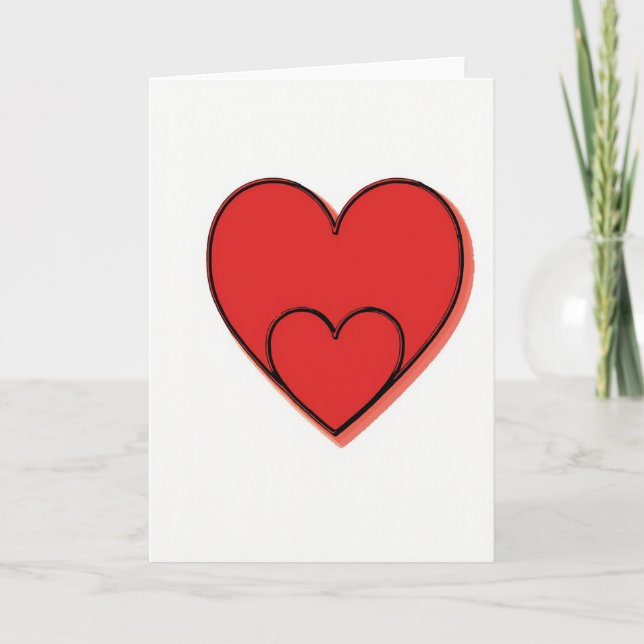 Simple Double Heart Love Card (Front)