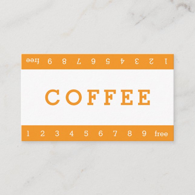 Simple Double Horizon Loyalty Coffee Punch-Card Card (Front)