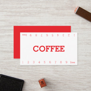 Simple Double Number Loyalty Coffee Punch-Card Card