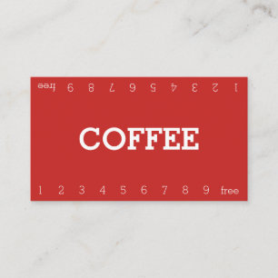 Simple Double Number Loyalty Coffee Punch-Card Card