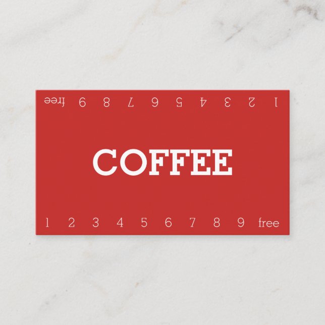 Simple Double Number Loyalty Coffee Punch-Card Card (Front)