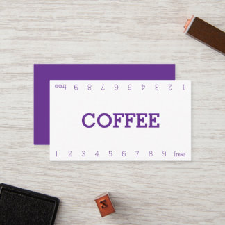 Simple Double Number Loyalty Coffee Punch-Card Card