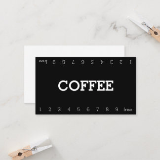 Simple Double Number Loyalty Coffee Punch-Card Card