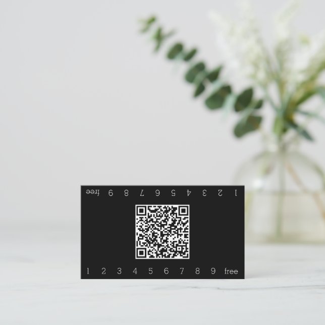 Simple Double Number Loyalty QR code Card (Standing Front)