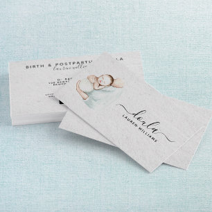 Simple Doula Midwife Birth Coach Pregnancy Modern Business Card