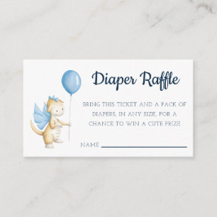 Simple Dragon Baby Shower Diaper Raffle Enclosure Card