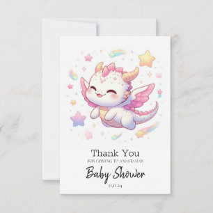 Simple Dragon Baby Shower Thank You Card