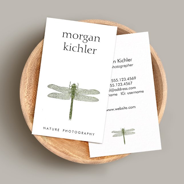 Simple Dragonfly Nature Professional Photographer Business Card (Creator Uploaded)