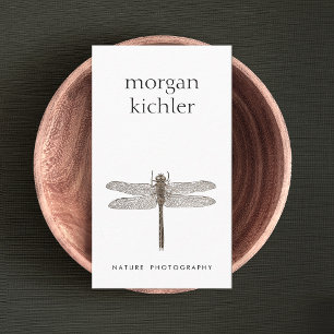 Simple Dragonfly Nature Professional White Business Card