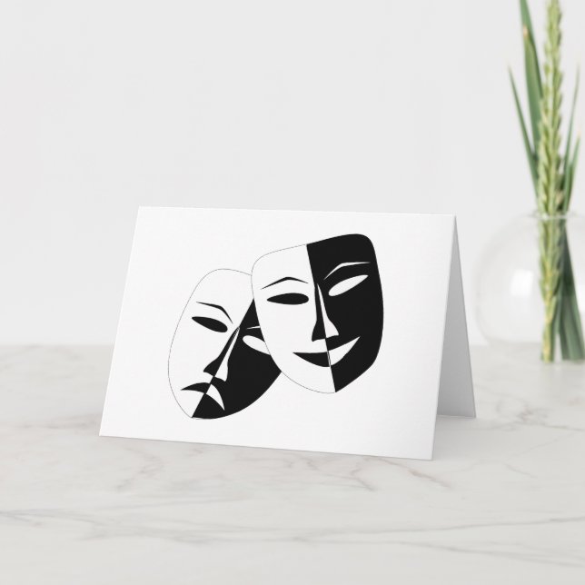 Simple Drama Comedy Masks Acting Card (Front)