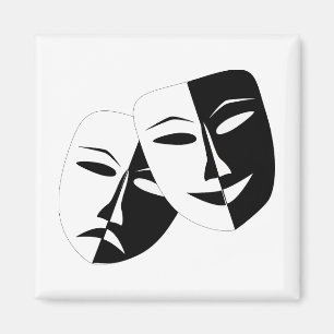 Simple Drama Comedy Masks Acting Coffee Magnet