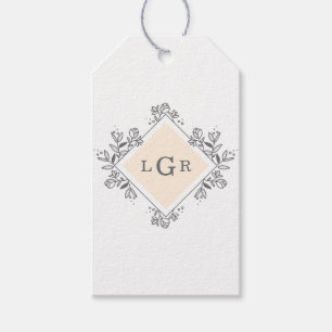 Simple Drawn Floral Orange Gift Tags