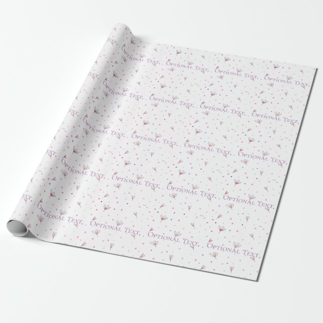Simple Drawn Floral Pattern Wrapping Paper (Unrolled)