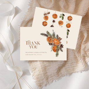 Simple Dried Orange Slices & Cinnamon Baby Shower Thank You Card