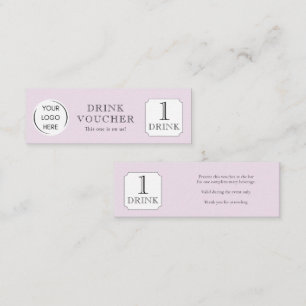 Simple DRINK VOUCHER Corporate logo Mini Business Card