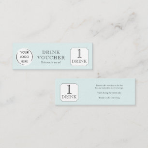 Simple DRINK VOUCHER Corporate logo Mini Business Card