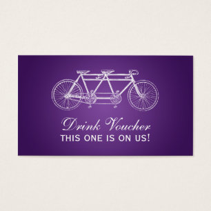 Simple Drink Voucher Tandem Bike Purple