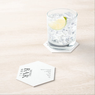 Simple Drinks Cocktail Wine Wedding White Paper Coaster