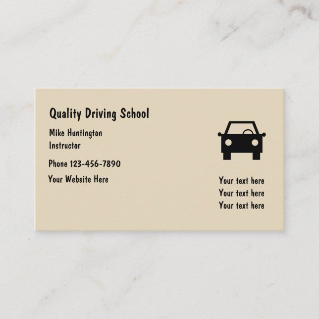 SImple Driving School Instructor Business Card (Front)