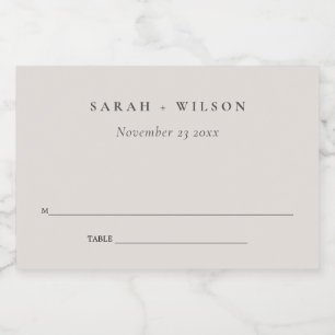 Simple Dusky Egg Ivory White Minimal Place Card Food Label